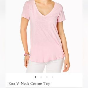 Women’s Lily Pulitzer V Neck Tshirt Sz XL Navy Blue